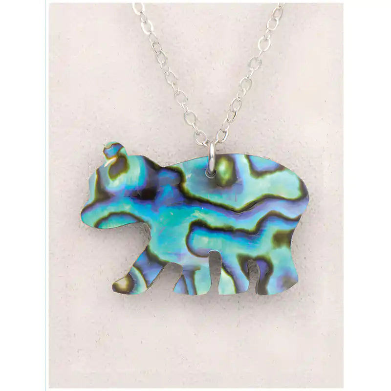 Glacier pearle bear cub necklace