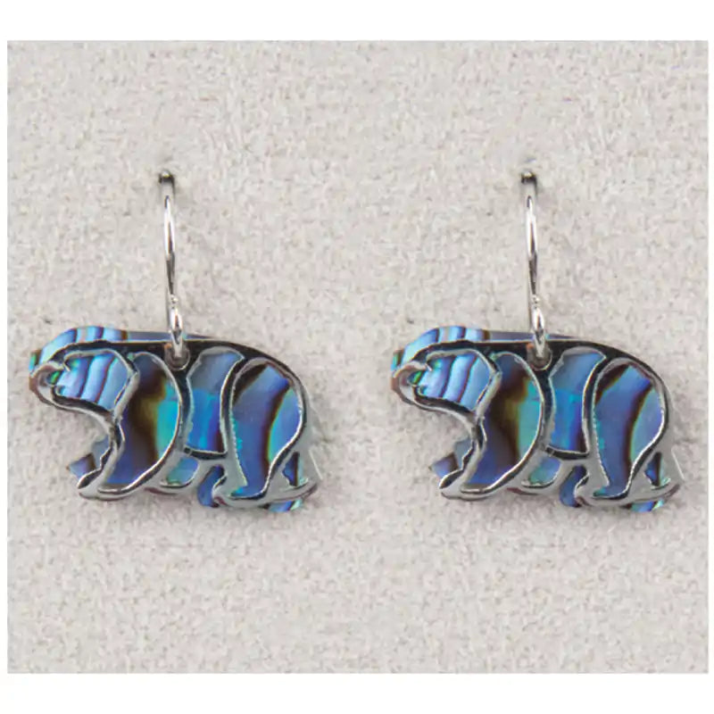 Glacier pearle bear filigree earrings