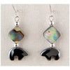 Glacier pearle black bear-carved earrings
