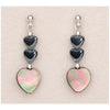 Hematite black mop heart earrings
