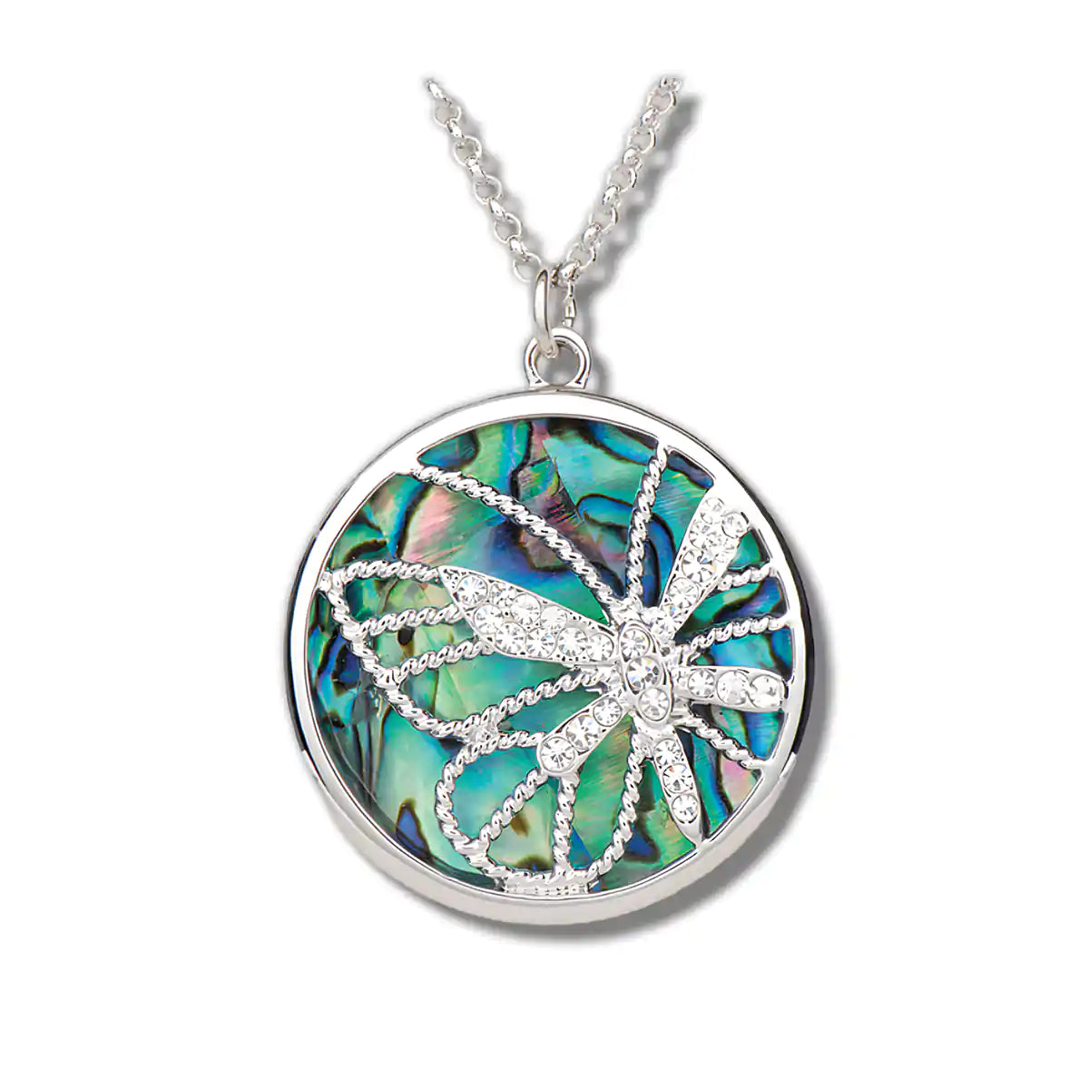 Glacier pearle butterfly sparkle necklace