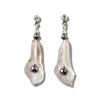 Hematite calla lily earrings