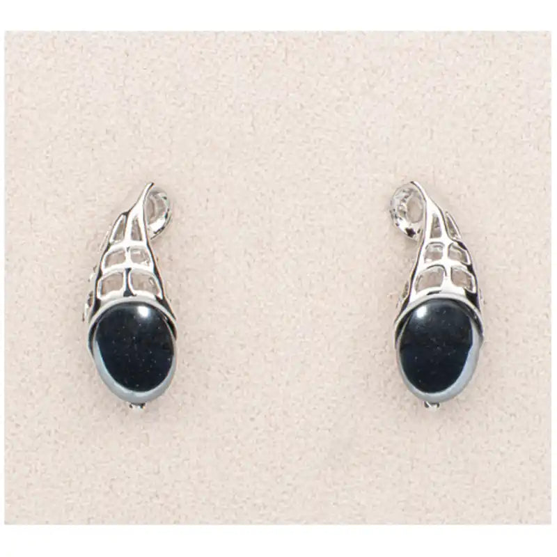 Hematite cocoon earrings