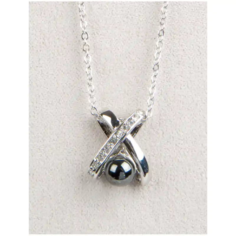 Hematite crisscross necklace