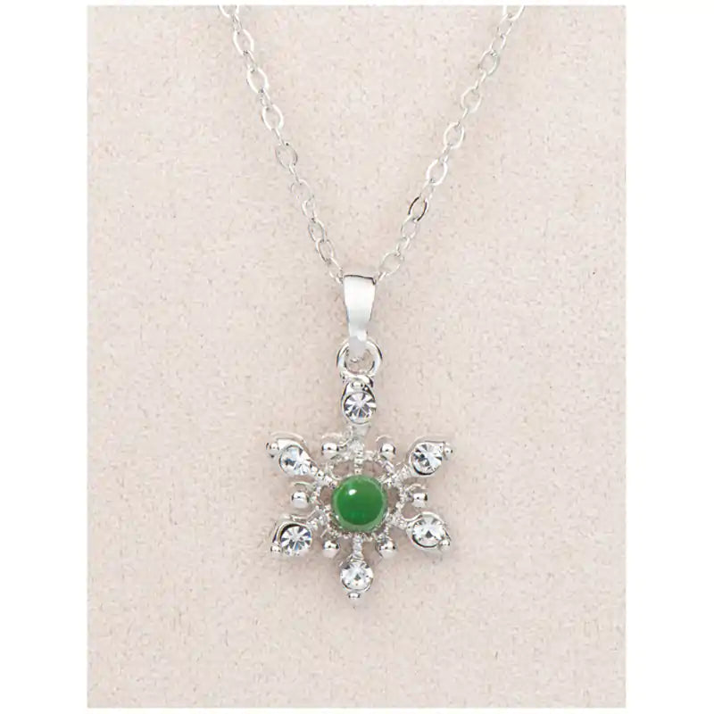 Jade dainty snowflake necklace