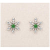 Jade dainty snowflake earrings