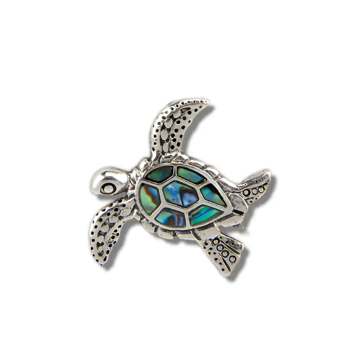 Sterling Leatherback Turtle Brooch with cheapest Abalone Paua Shell Inlay