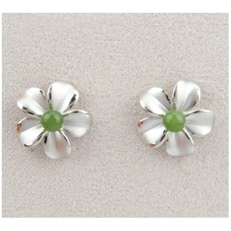 Jade forget-me-not earrings