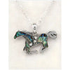 Glacier pearle galloping horse necklace