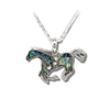 Glacier pearle galloping horse necklace