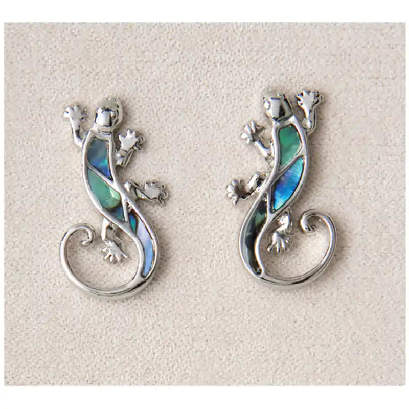 Glacier pearle gecko-stud earrings
