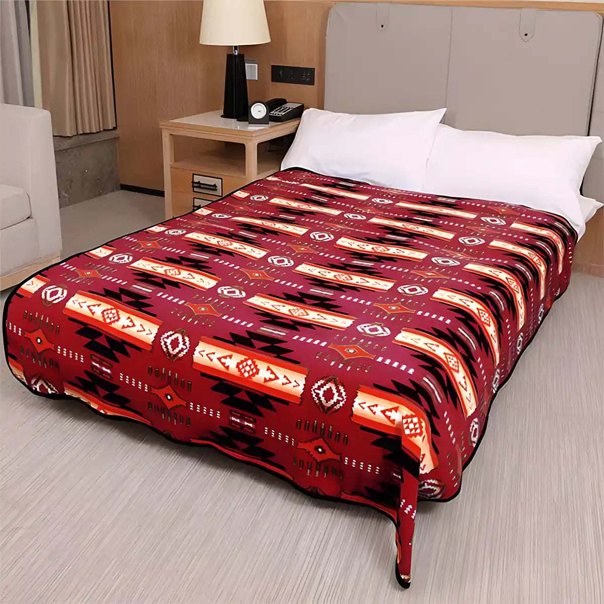 Heavy polar fleece throw burgundy