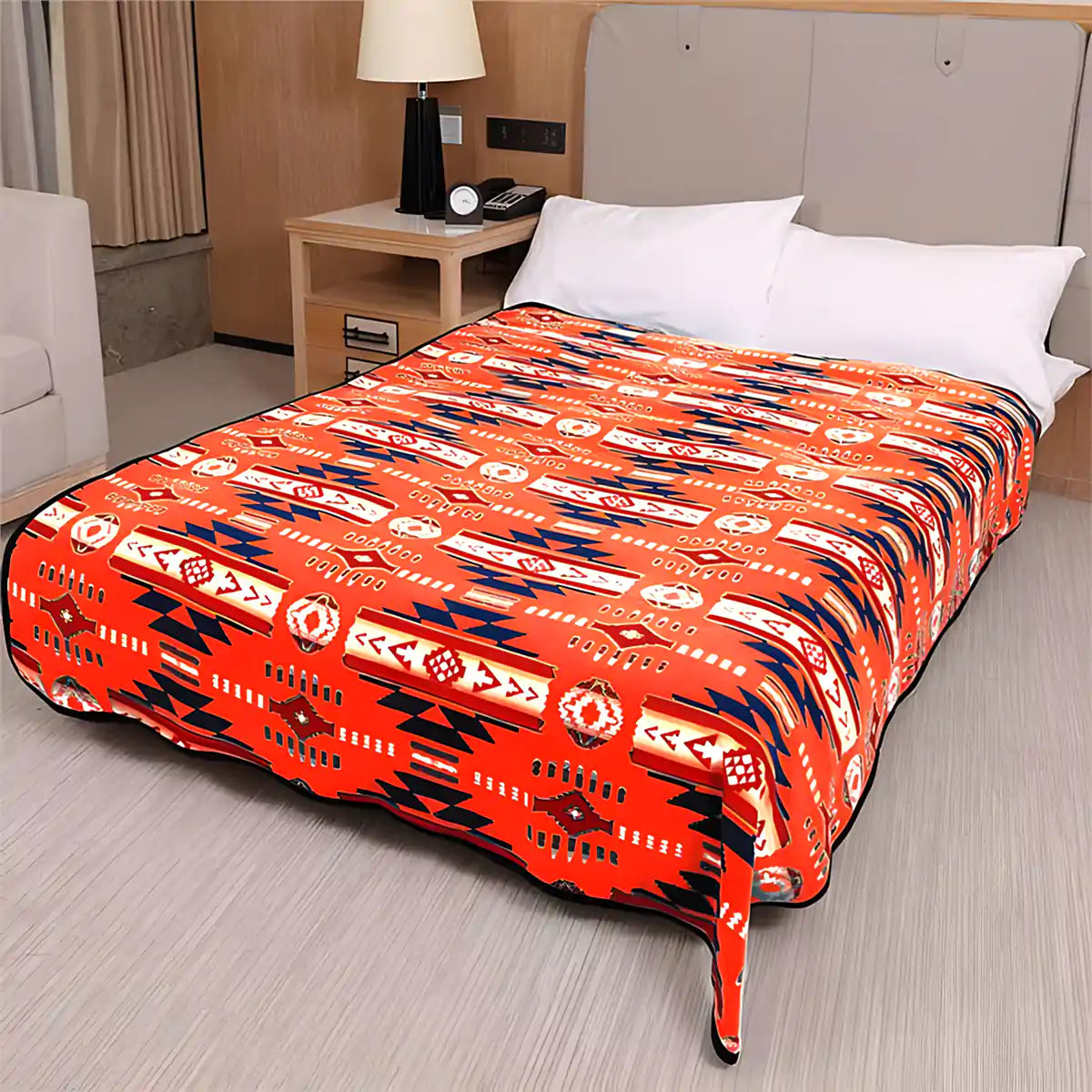 Heavy polar fleece throw orange – Treasures - Main Image