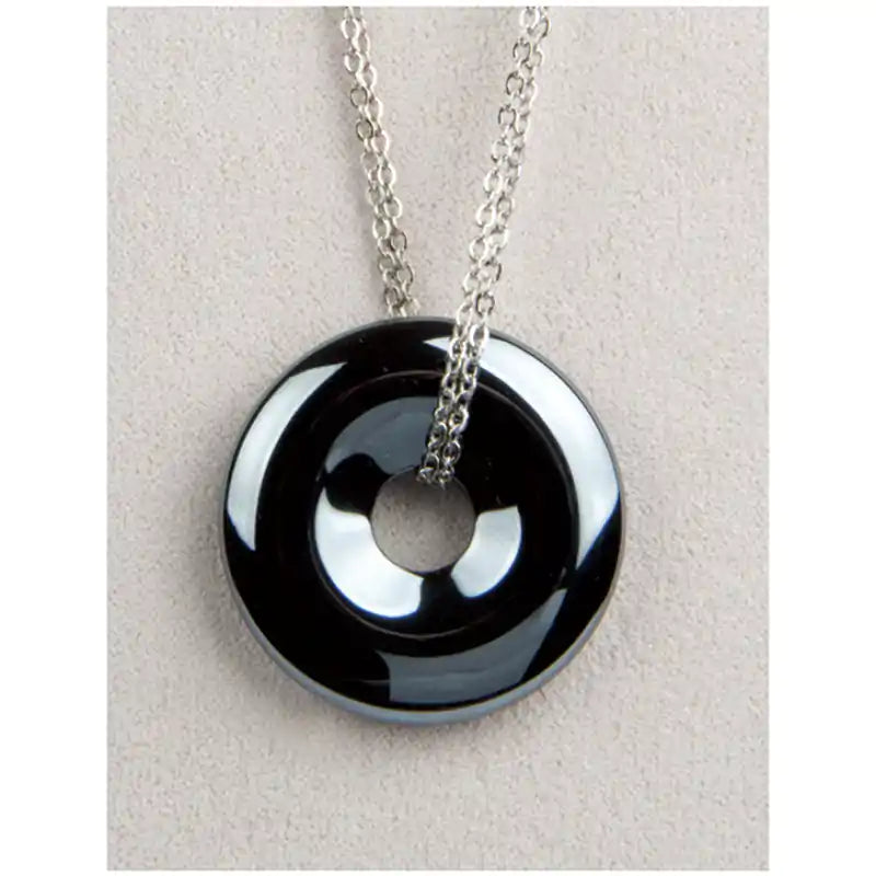 Hematite wheel lg necklace