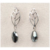 Hematite leaf earrings