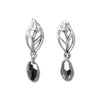 Hematite leaf earrings