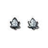 Hematite maple leaf-8x10mm earrings