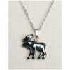 Hematite moose necklace