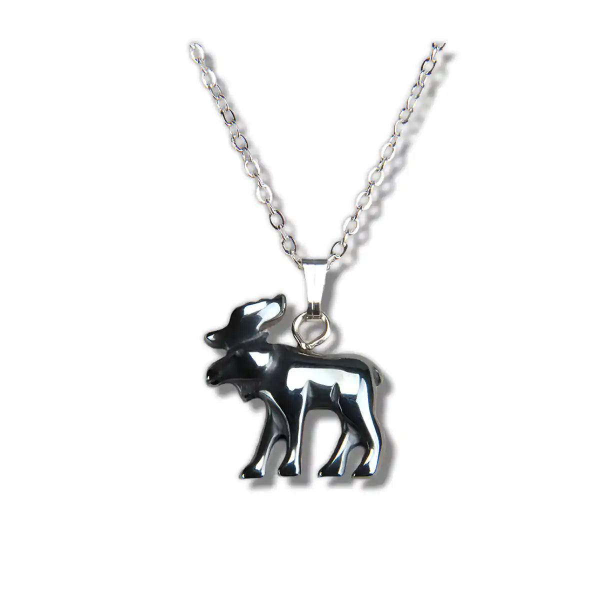 Hematite moose necklace