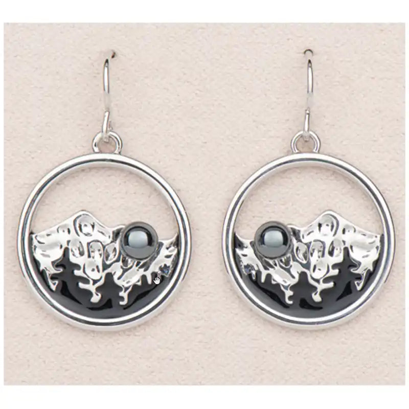 Hematite mountain memories earrings
