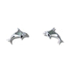 Glacier pearle orca whale-stud earrings