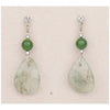 Jade prehnite paddle earrings