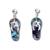 Glacier pearle turtle flip flop earrings