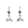 Hematite whale tail earrings