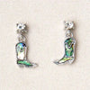 Glacier pearle cowboy boot earrings