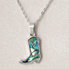 Glacier pearle cowboy boot necklace