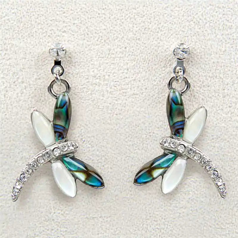 Glacier pearle dragonfly dance earrings
