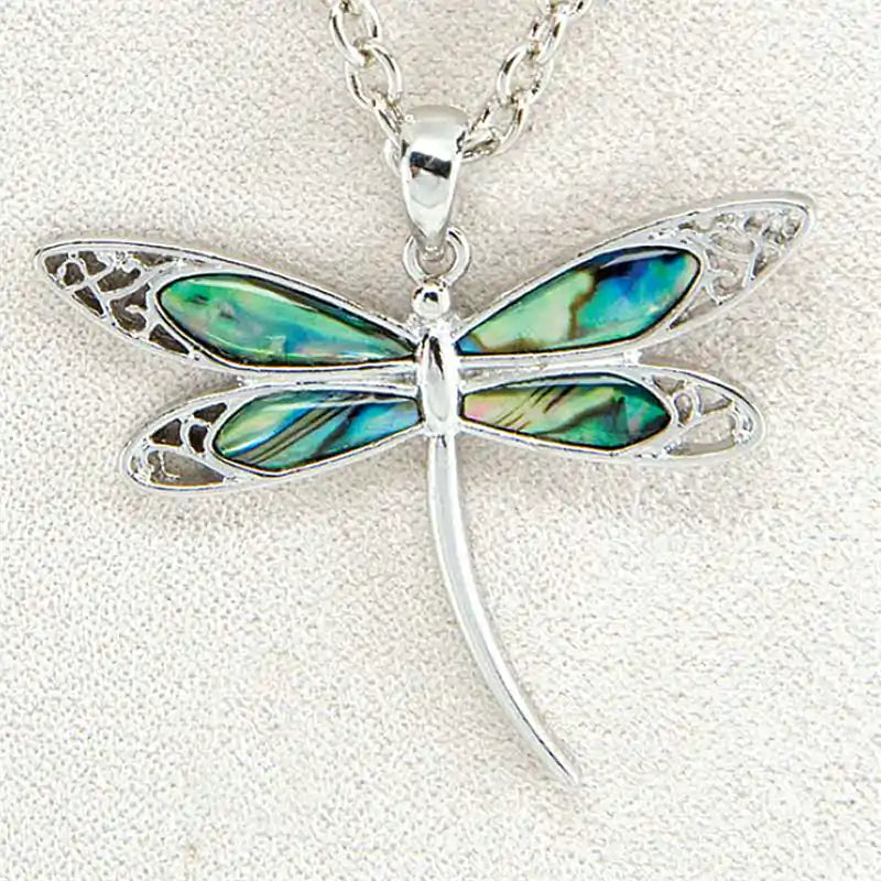 Glacier pearle elegant dragonfly necklace