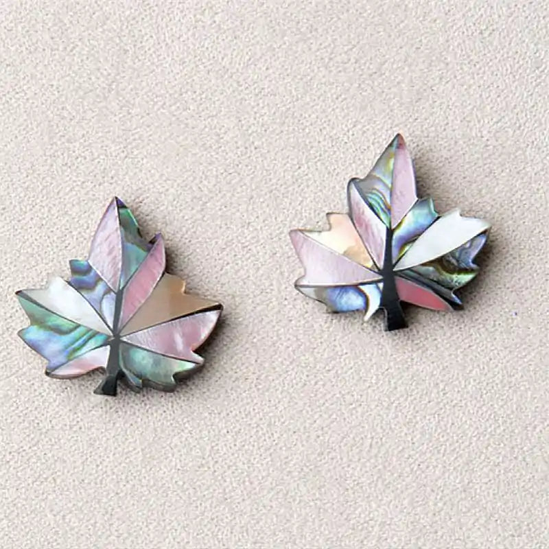 Glacier pearle maple leaf-blush earrings