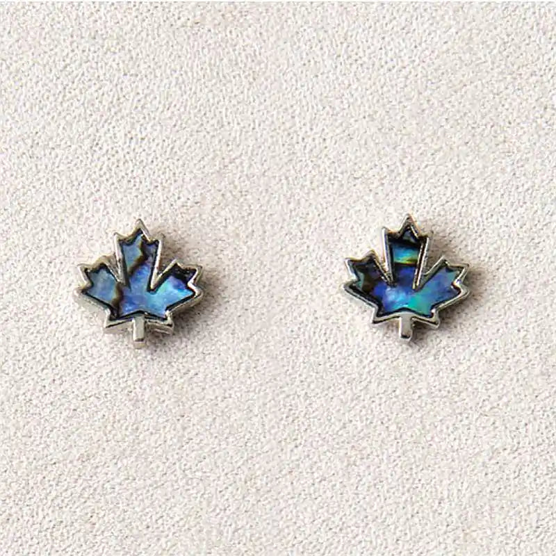 Glacier pearle maple leaf earrings