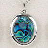 Glacier pearle oval locket necklace