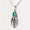 Glacier pearle tribal feathers necklace