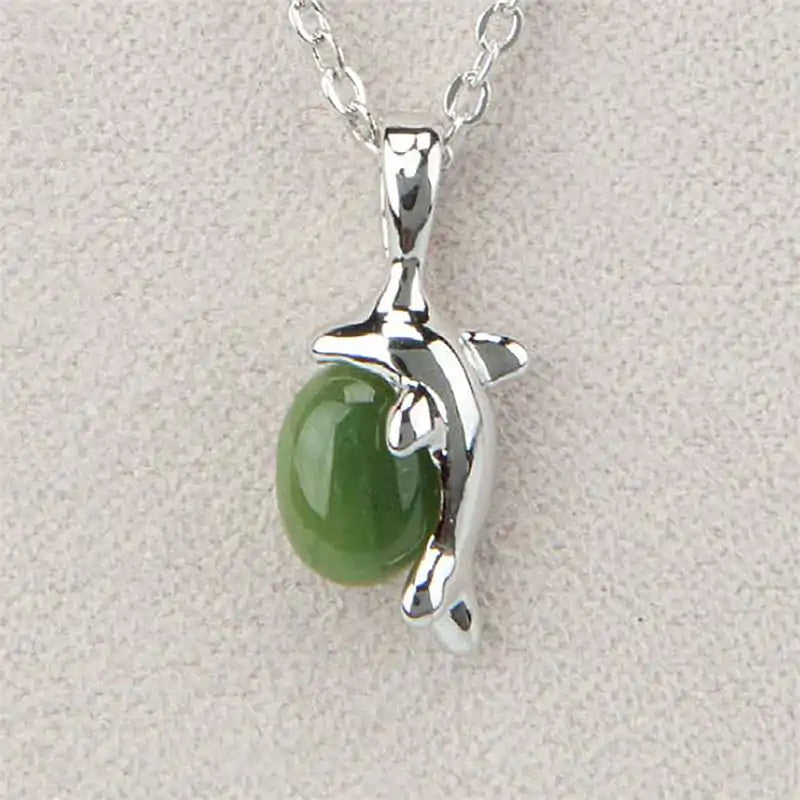 Jade dolphin necklace
