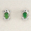 Jade frog earrings