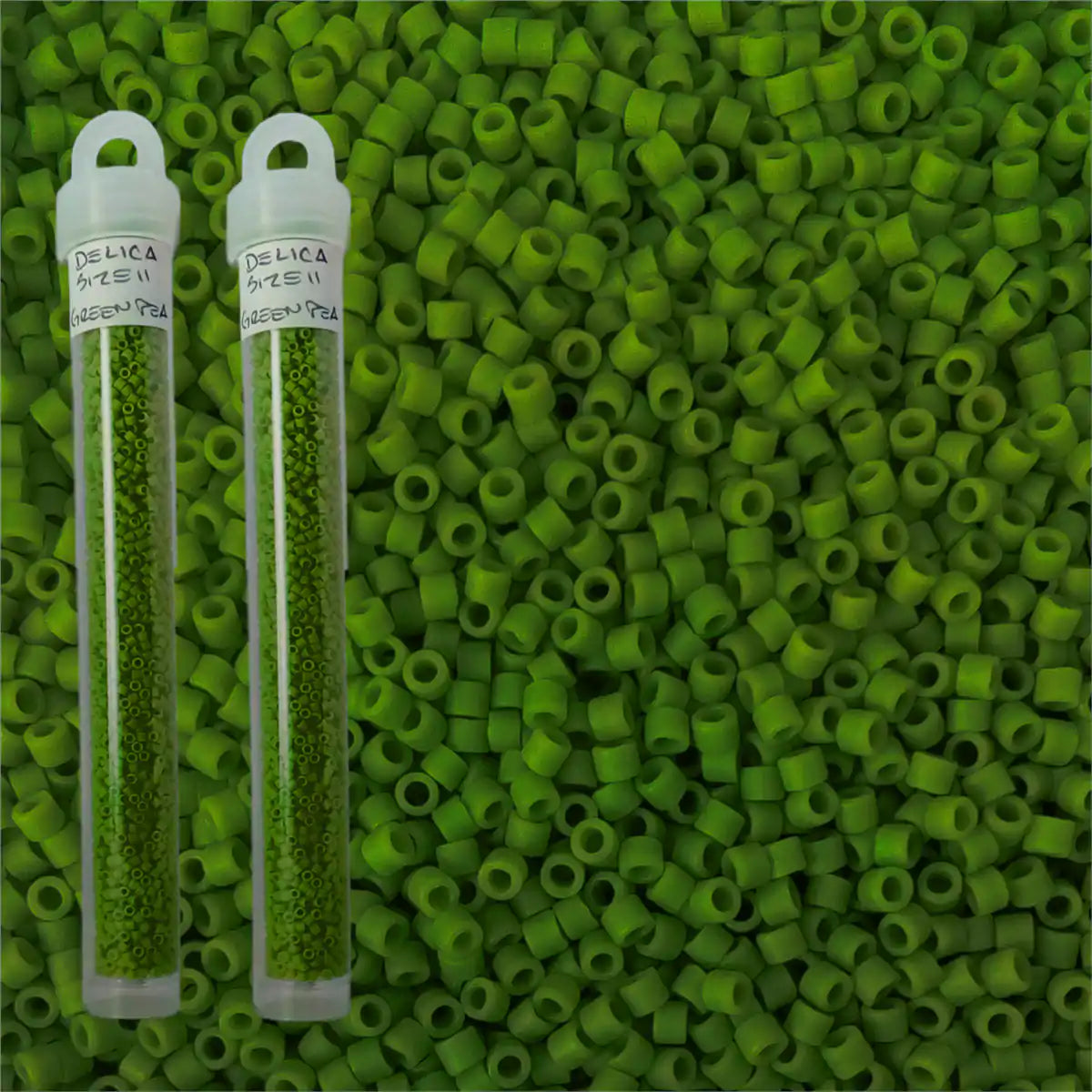 Delica beads pea green size 11