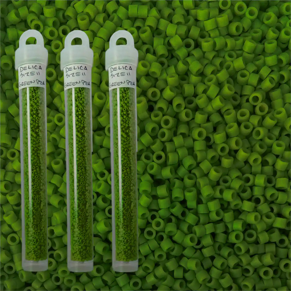 Delica beads pea green size 11