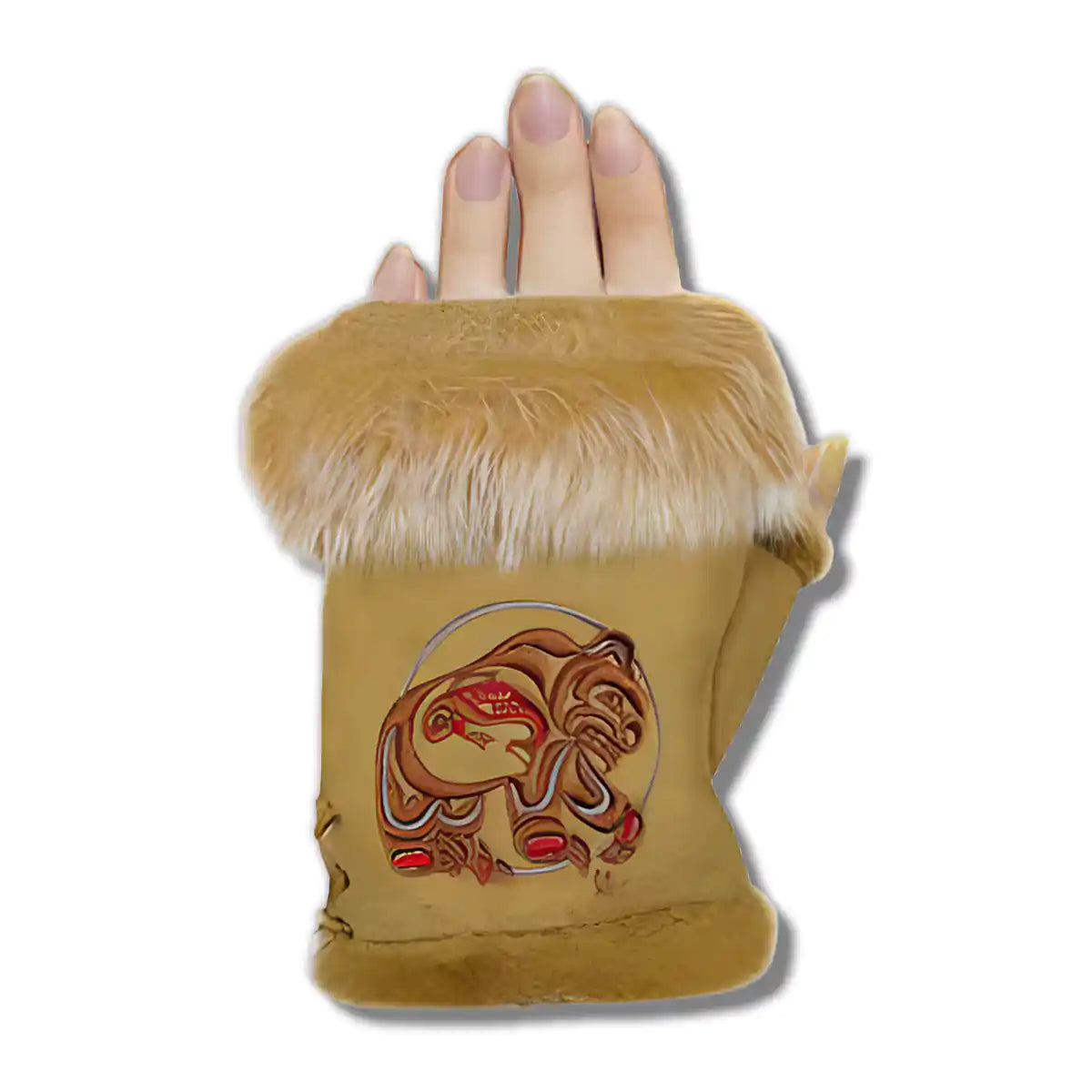 Fingerless gloves bear