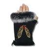 Fingerless gloves eagle feather