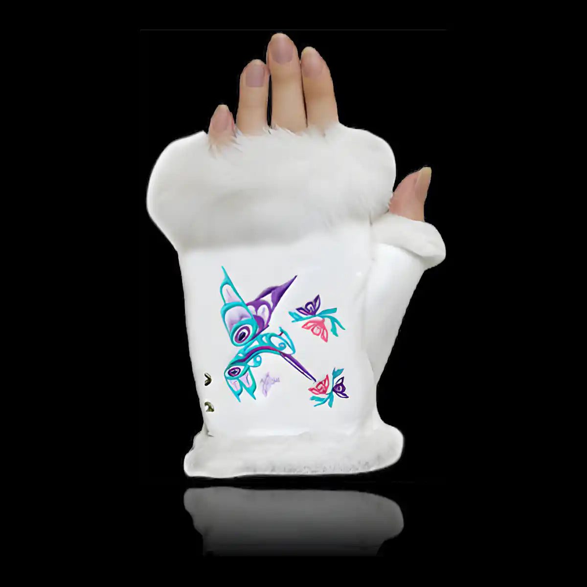 Fingerless gloves flying hummingbird