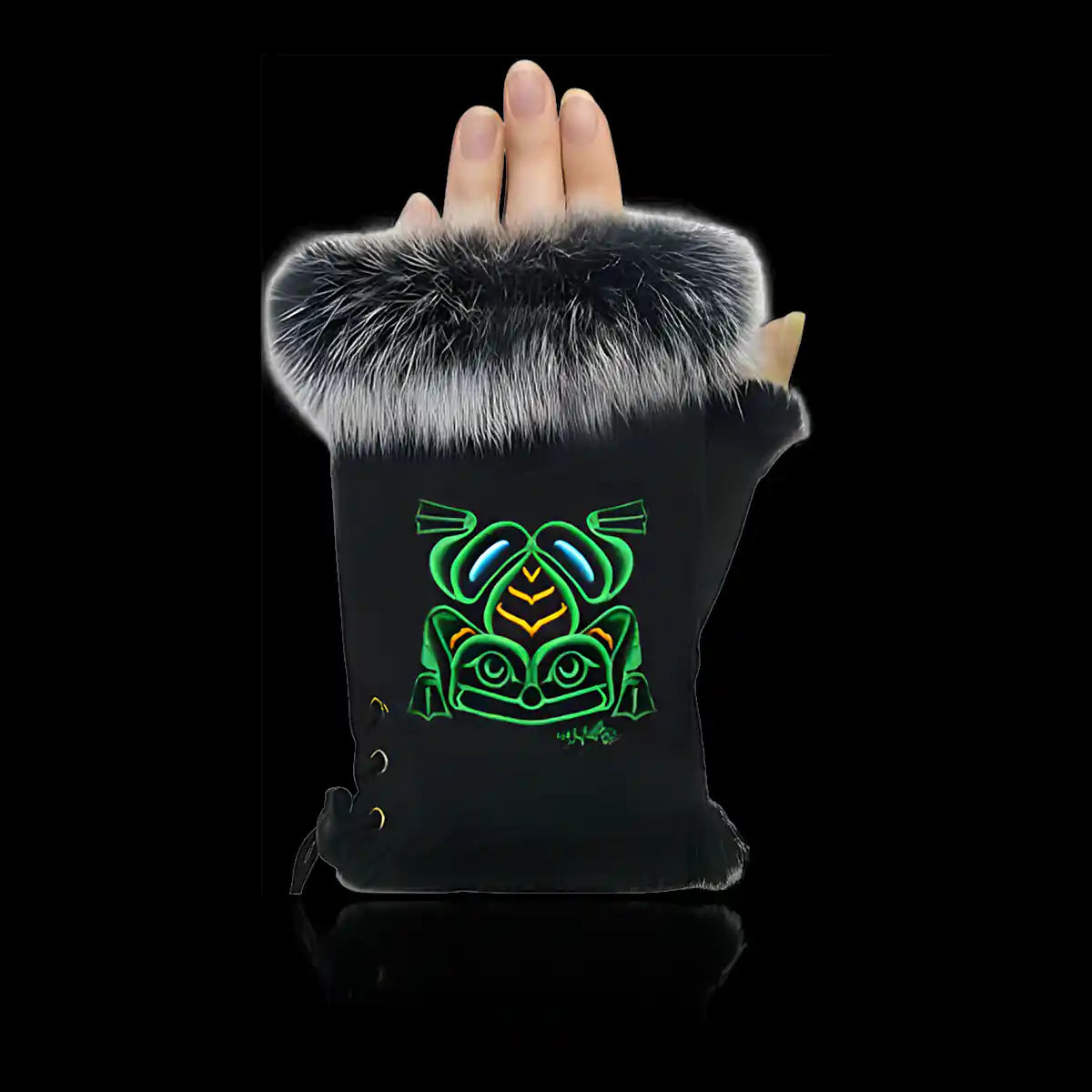 Fingerless gloves frog