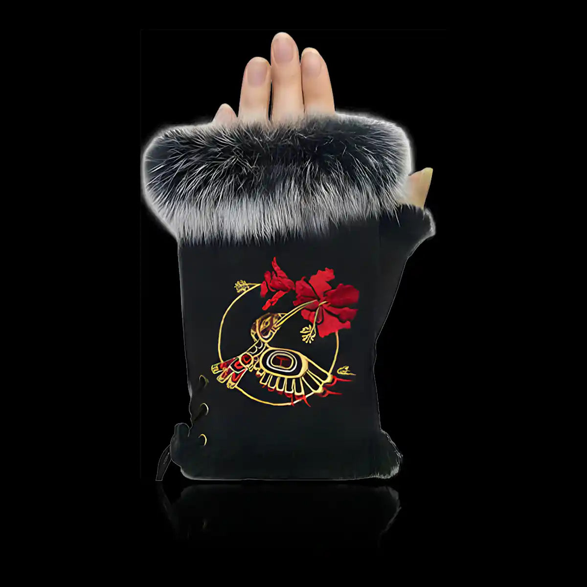 Fingerless gloves hummingbird