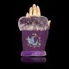 Fingerless gloves hummingbird purple