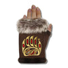 Fingerless gloves paw brown