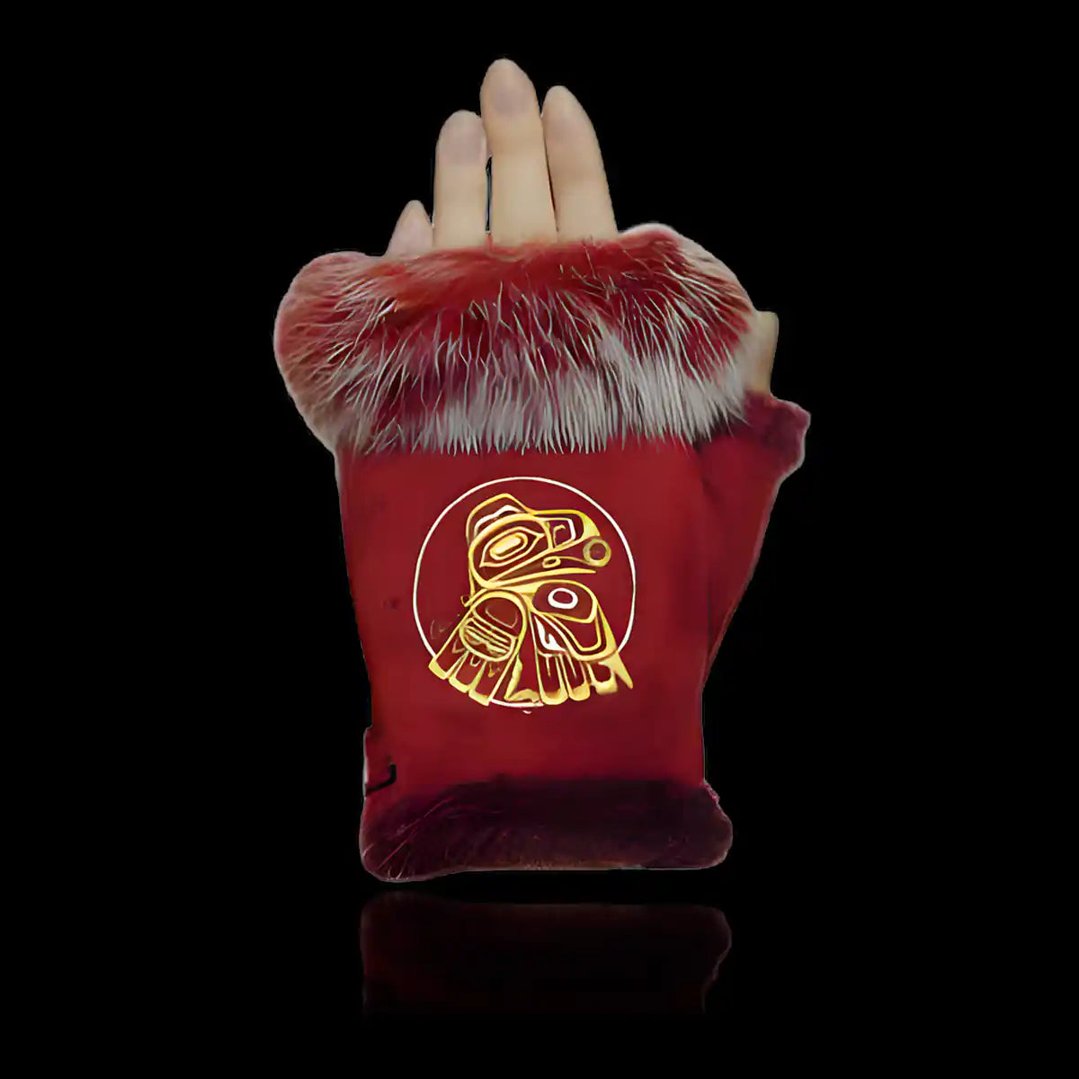 Fingerless gloves power raven