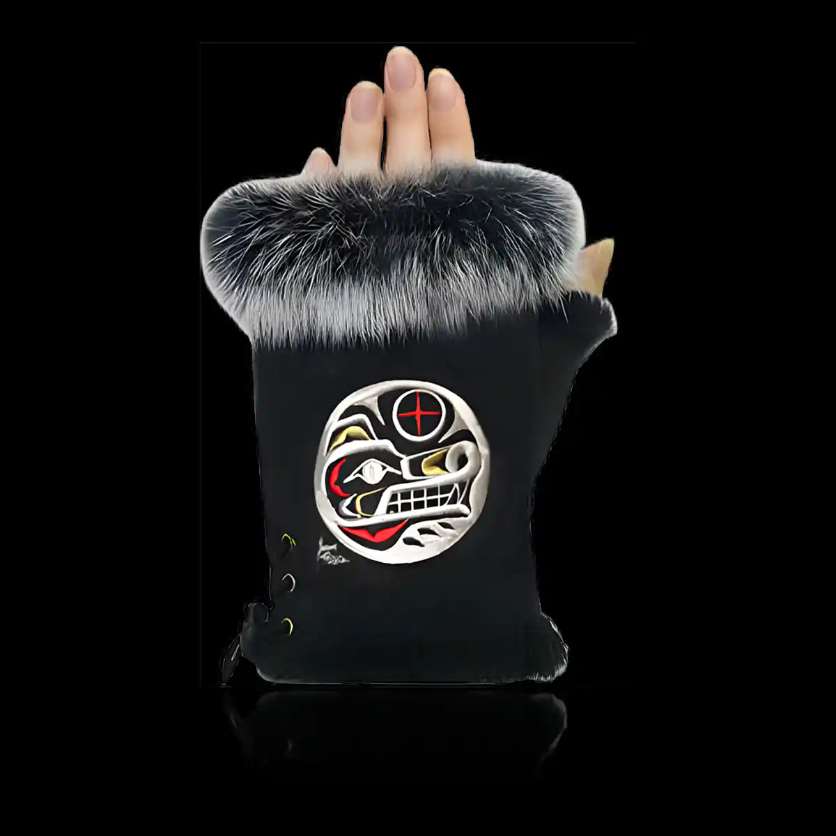 Fingerless gloves wolf