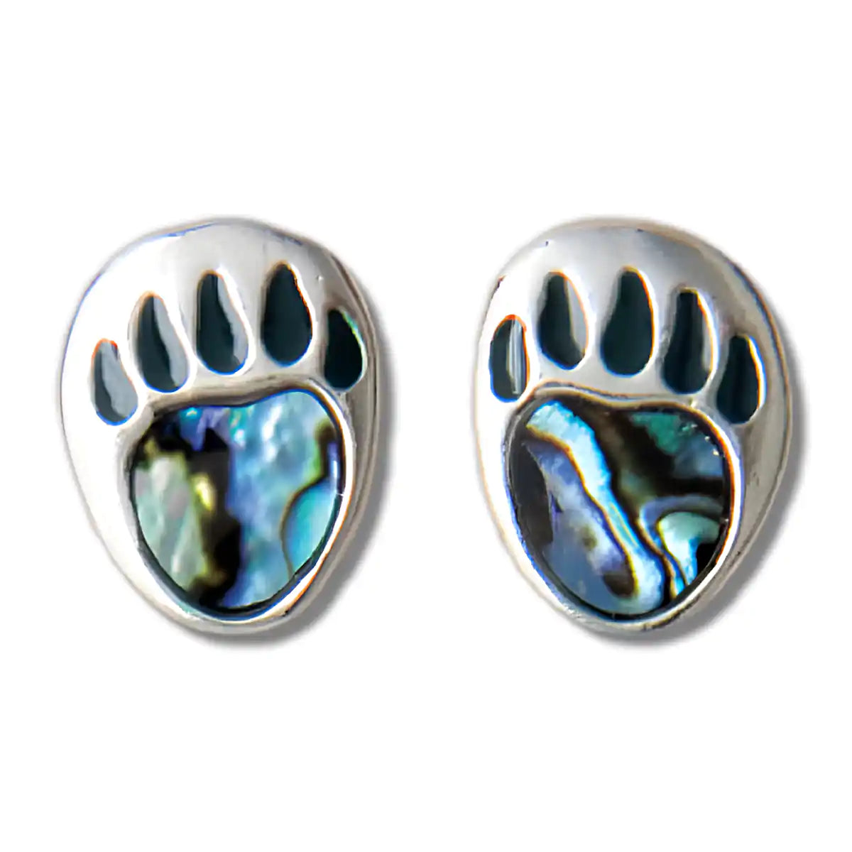 Glacier pearle bear paw-stud earrings